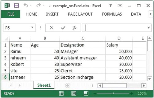 Passing Excel