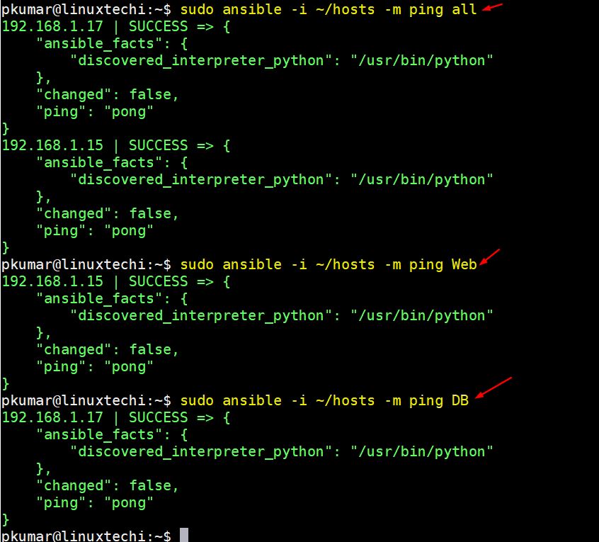 Ansible-ping-module-examples