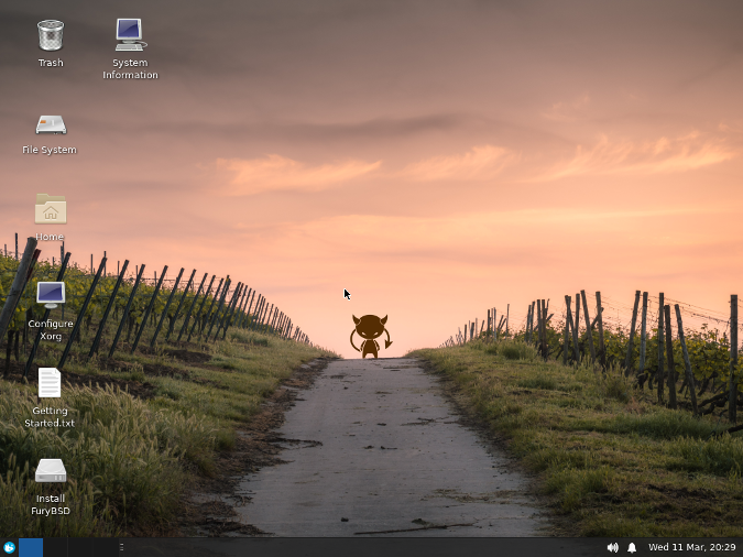 FuryBSD Live XFCE Desktop