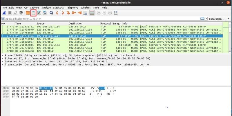 Save captured packets by Wireshark