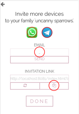 Invite screen