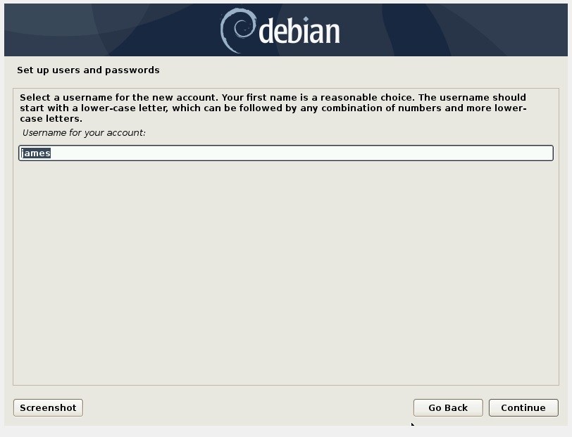 指定用戶名-Debian10