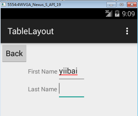 Android TableLayout