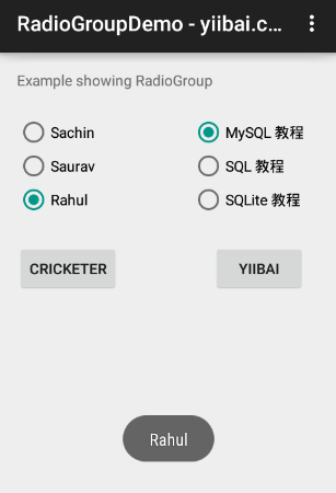 Android RadioButton Control
