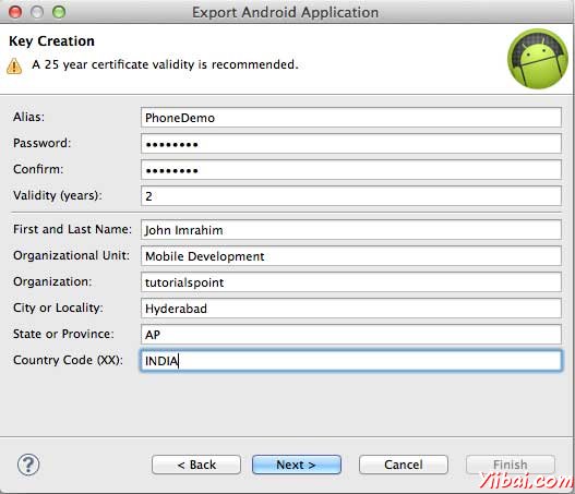 Android Key Creation