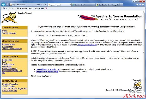 Tomcat Home page